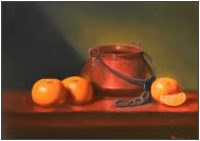 Copper Kettle with Oranges 12x16